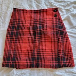 35th & 10th | 80s Vintage Wool Blend Plaid Wrap Skirt